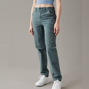 American Eagle Stretch Cargo Straight Pant - Size 0 Regular - Teal